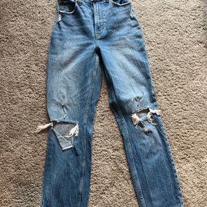 Abercrombie dark wash distressed jeans